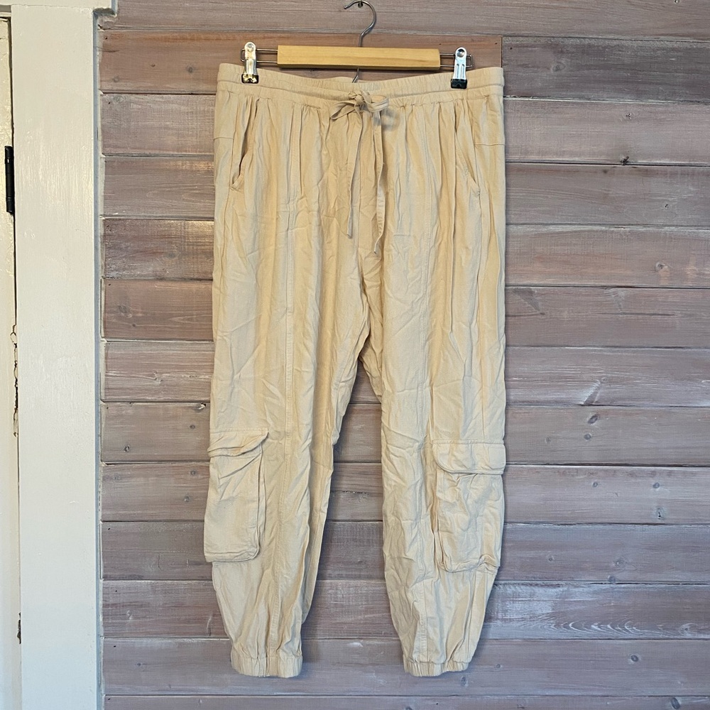 Johnny Was Ramble cream cargo joggers size medium